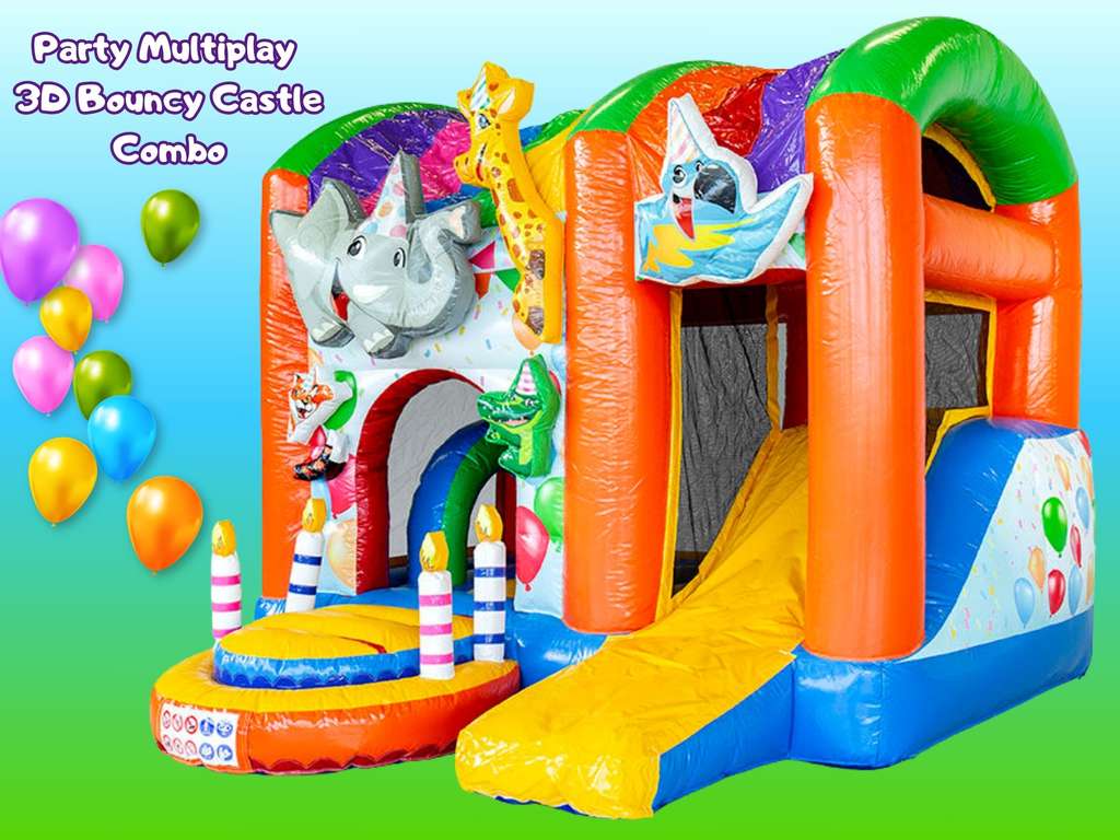Celebrations Multiplay 3D Bouncy Castle Slide Combo 14x14ft Multiplay 3D Bouncy Castle Slide Combo hire